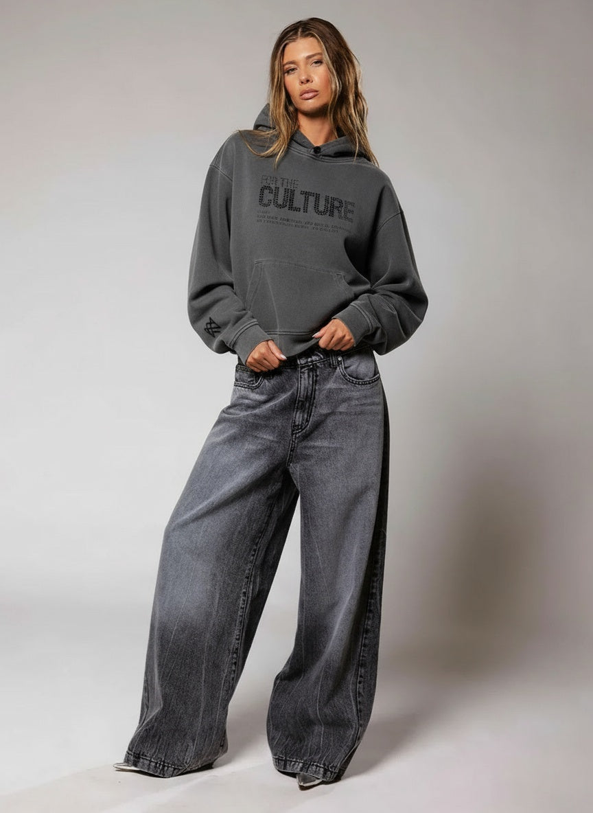 Sweat "FOR THE CULTURE" gris   ｜SOWO