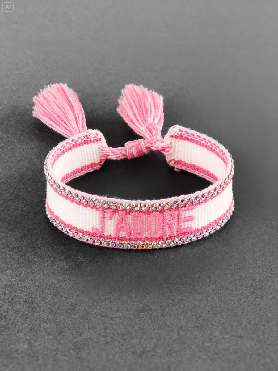 Bracelet "J'ADORE" rose｜SOWO