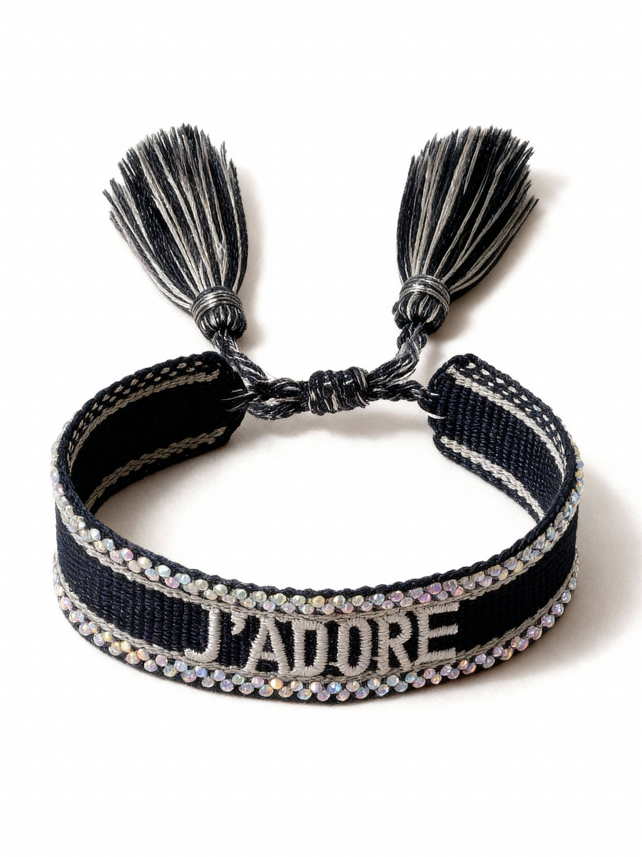 Bracelet "J'ADORE" noir｜SOWO