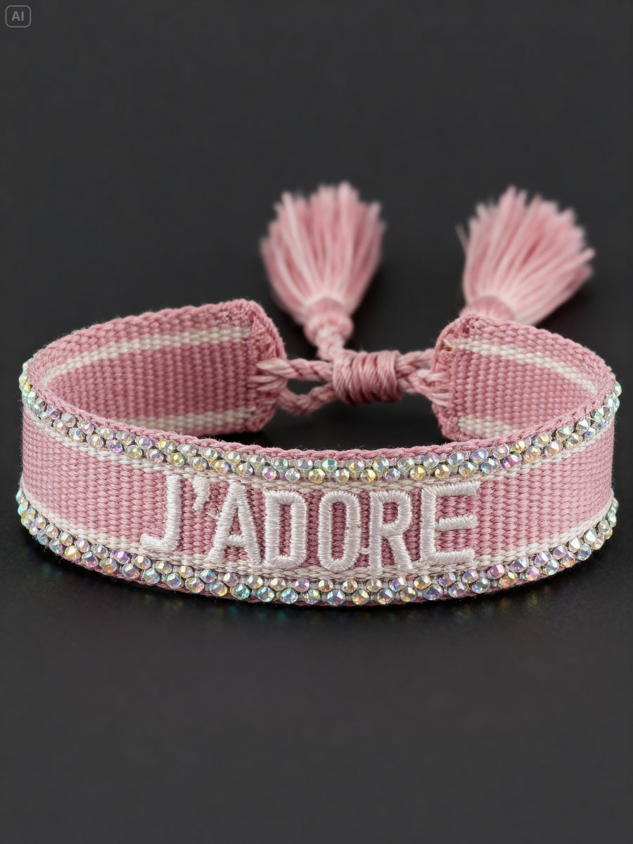 Bracelet "J'ADORE" mauve｜SOWO