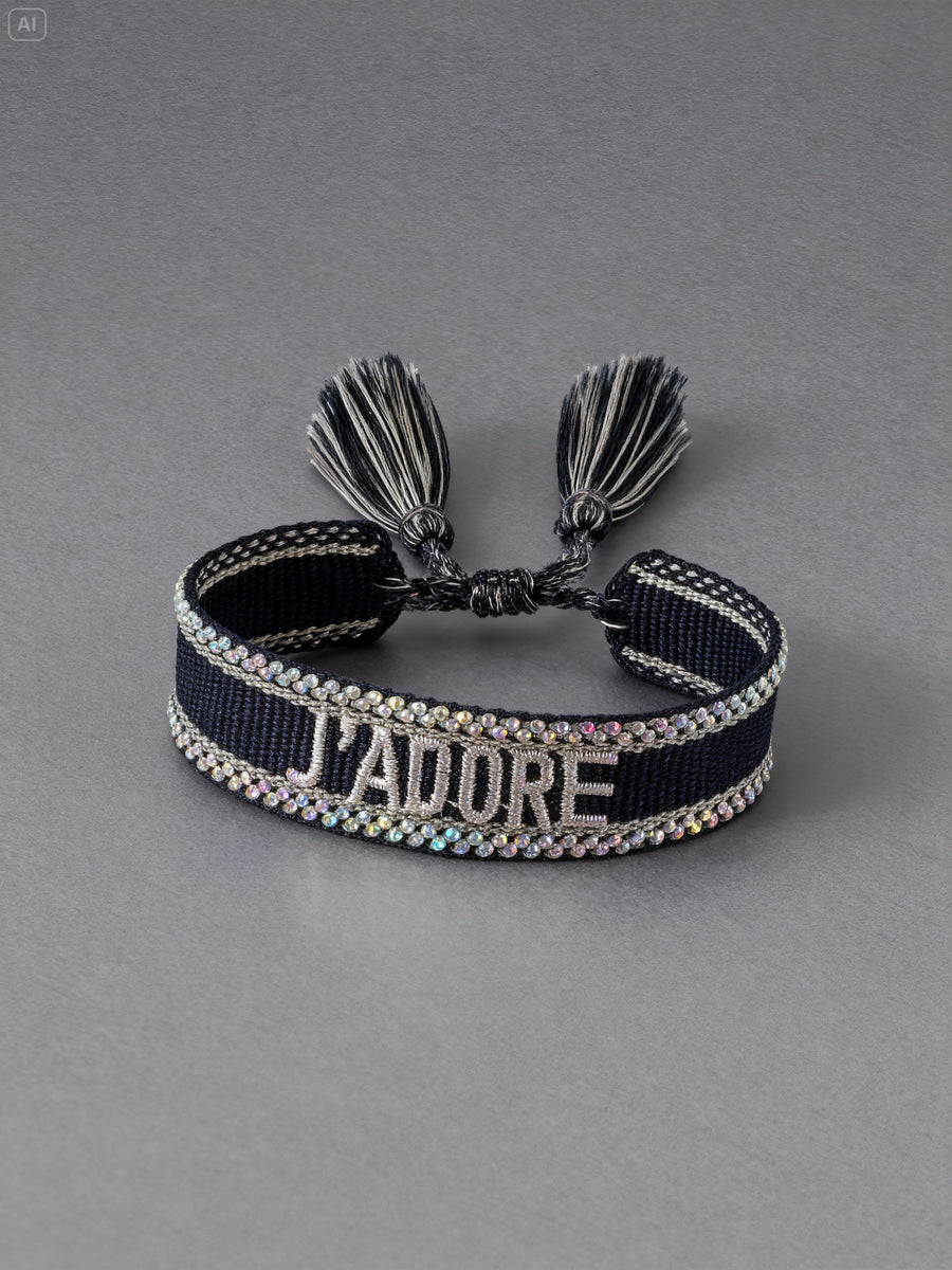Bracelet "J'ADORE" noir｜SOWO